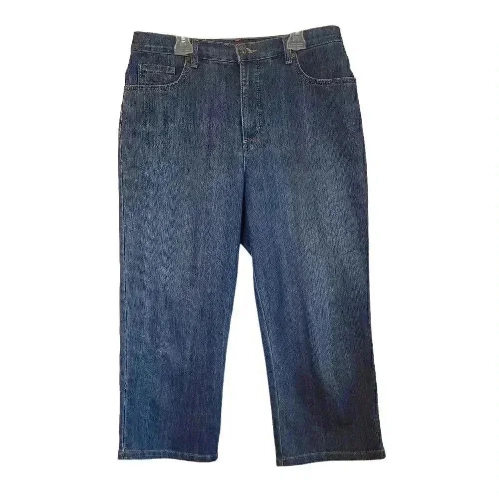 Gloria Vanderbilt Women's Amanda Dark Blue Wash Cotton/Spandex Denim Capris